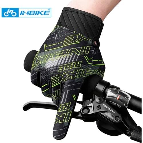 INBIKE Shockproof Cycling Gloves 5mm Thickened Palm Pad Men MTB Bike Gloves Women Breathable Full Finger Sport Bicycle Gloves