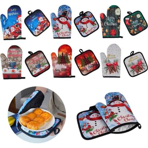 2Pcs/Set Anti-scalding Oven Gloves Mitts Kitchen Silicone Gloves Tray Dish Bowl Holder Baking Insulation Hand Clip