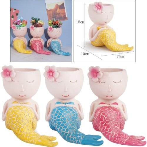 Succulent Planter Sculpture Plant Pot Indoor Potting Tabletop Mini Ornament