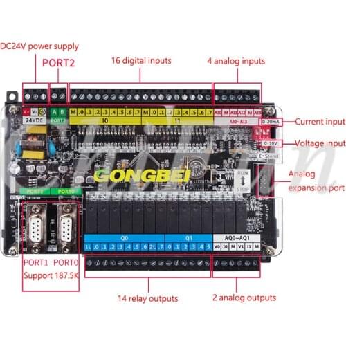 PLC industrial control board Compatible with Siemens S7-200 CPU224XP 16 input 14 output 4AD2DA CPU226 programming controller
