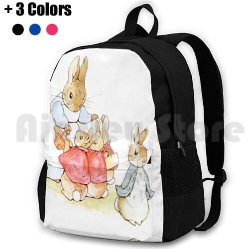 Outdoor Hiking Backpack Riding Climbing Sports Bag Beatrix Potter Classic Words Vintage