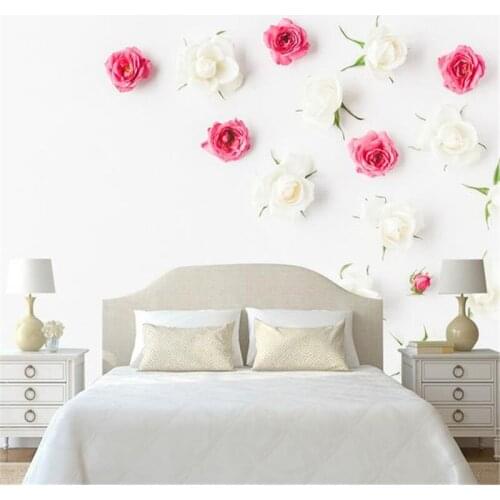 Custom 3D Photo Flowers Wallpapers Modern Simple Wall Murals White Rose Floral Vintage Walls Papers for Wall Living Room Bedroom