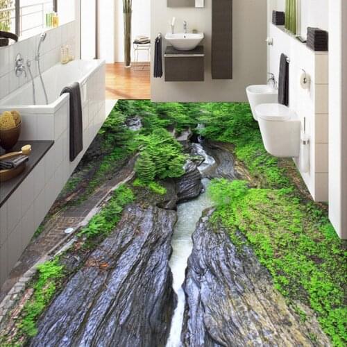 Custom Mural Wallpaper 3D Nature Landscape Floor Paintings Vinyl Waterproof Wallpaper Rolls For Kitchen Living Room Bathroom