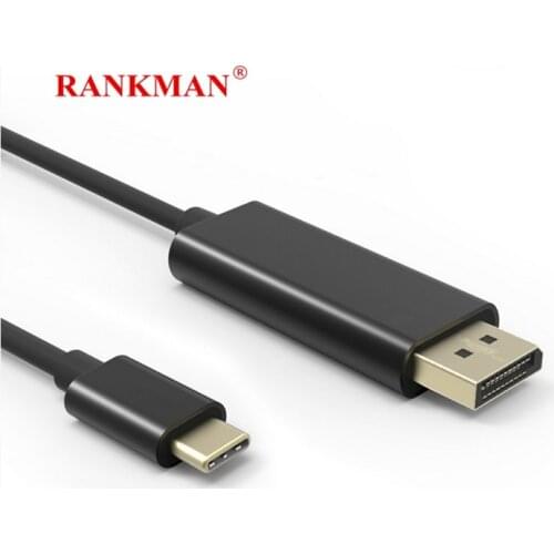 Rankman Type-C USB C to DP Display Port 4K Displayport Cable for Macbook Huawei P30 Dock Samsung S9 Dex TV Monitor Projector