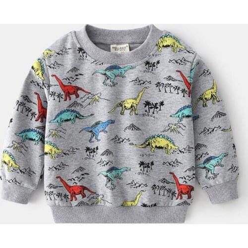 Casual Spring Baby Boys Cartoon Animal T-shirt Children Childrens Autumn Loose Kids Baby Boys Long Sleeve Exercise T-shirt