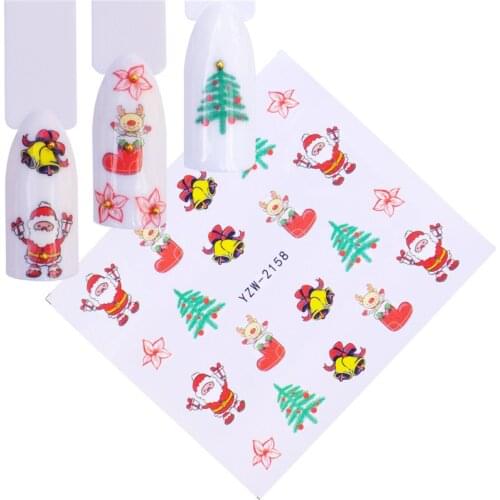 Christmas Man Bells Nail stickers art decorations slider adhesive Water Transfer decals manicure lacquer accessoires polish foil