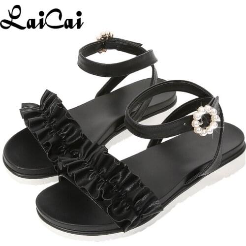 Pure Color Pearl Sandals Fairy Style 2021 Female Summer New Sandals Lazy Beach Shoes flash comfortable Sandal Women
