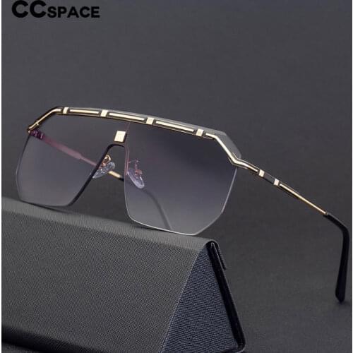49245 One Lens Sunglasses Rimless Oversized Men Women Fashion Shades UV400 Vintage Glasses