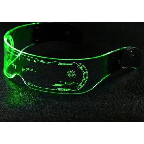 JackJad LED Luminous Cool Fashion Party Bar Disco Style Sunglasses Goggles Men Women Future Tech Light Up Colorful Eyeglasses