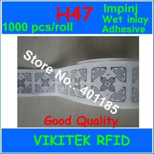UHF RFID sticker Impinj H47 3D Adhesive wet inlay 1000pcs 860-960MHZ Monza4 915M EPC C1G2 ISO18000-6C can used to RFID tag label