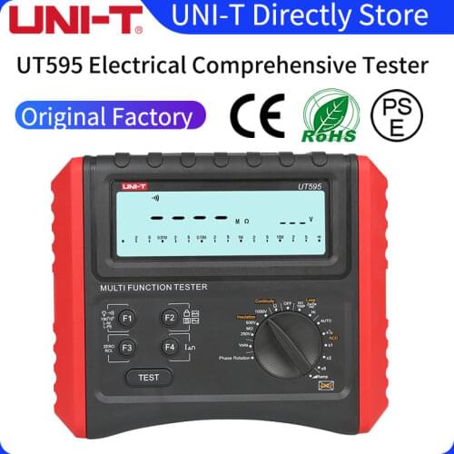 UNI-T UT595 Multifunction Tester; Electrical Tester, Insulation Resistance/Line/Loop Impedance/RCD Measurement, Data Storage