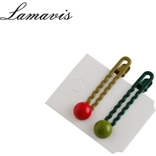 2 Piece Set Korean Sweet Girl Candy Color Hair Clip Bangs Clip Simple Headdress Wild Side Clip Broken Hair Duck Bill Clip