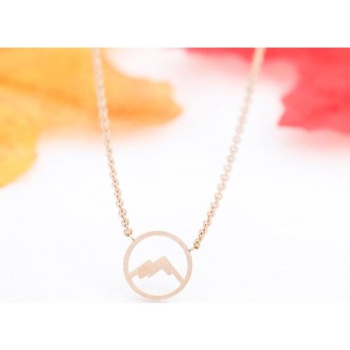 Wholesale 10pcs Best Friend Gifts Rose Gold Color Mountain Pendants Necklaces For Women Fashion Jewelry