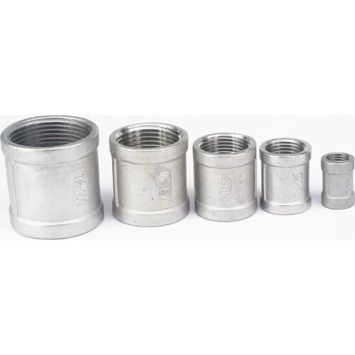 1/8" 1/4" 3/8" 1/2" 3/4" 1" 1.2" 1.5" 2" BSP Female Equal Round 304 Stainless Steel Pipe Fitting Connector Plumbing 16 bar