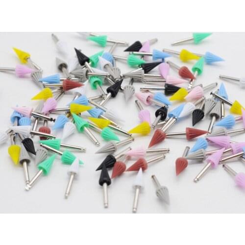 1Box/100Pcs Polishing Cup Prophylaxis Silicone Colorful Rubber Tapered Polishing Prophy Cup Brush For Dental Handpieces