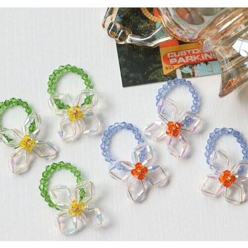 10 PCS 35x50mm Acrylic Crystal Flowers Earrings Pendant Charms Handmade Accessories Component DIY Jewelry Making