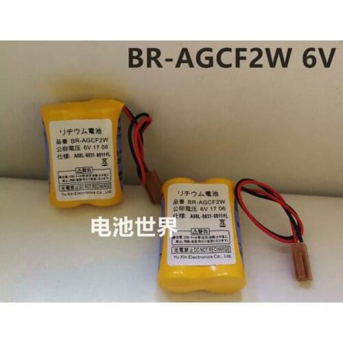 25PCS Original New BR-AGCF2W Lithium 6V PLC battery batteries with brown plug For Fanuc Free Shipping
