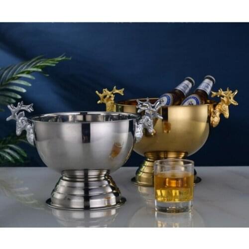 304 stainless steel Deer Head ear GOLD & SILVER CHAMPAGNE ICE BUCKET CHAMPAGNE ICE BOWL