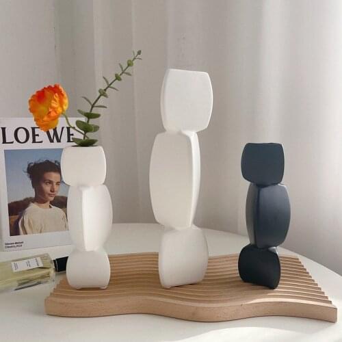Abstract Art Ceramic Vase White Vases Modern Home Vase Decoration Household Minimalist Decor Flower Arrangement Vase Gifts