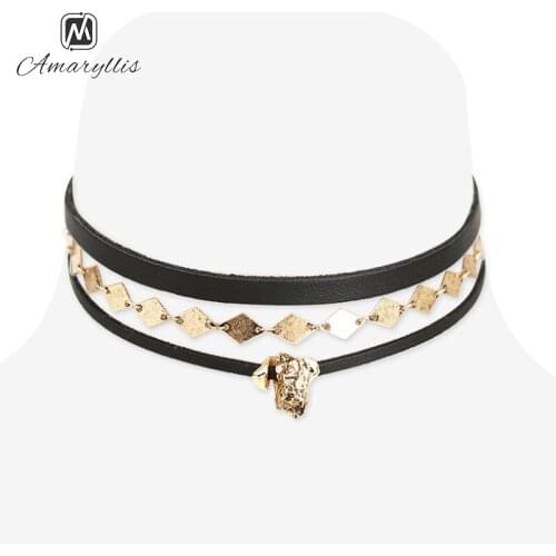 Женские кожаные чокеры Amaiyllis China At AliExpress