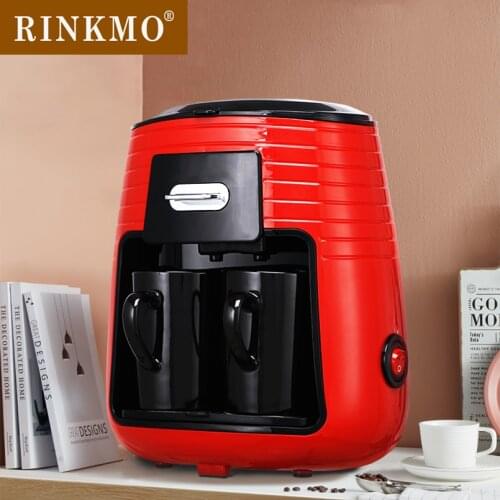 RINKMO Coffee Machine MD-235 Automatic American Coffee Maker For Home Double Cups Multifunctional Espresso Drip Machine For Cafe