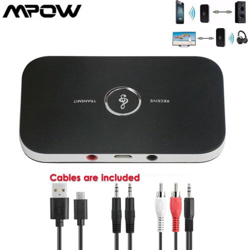 2 in 1 Wireless Bluetooth Transmitter & Receiver for Mpow A2DP Audio RCA to 3.5mm Aux USB Adapter Home TV Stereo Audio Adapter