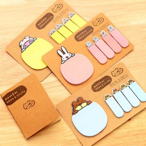 1pcs Cute New Animal Korean Rabbit Sheep Stationery Memo Pad Lovely Scrapbooking Sticky Notes Book Paper Sticker Bookmark