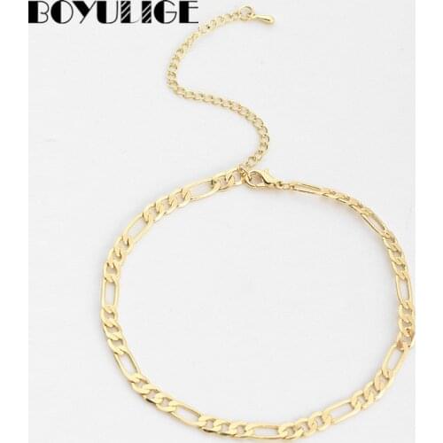 BOYULIGE Classic Minimalist Stainless Steel Anklet Bracelets Argent For Women Gold & Silver Color Jewelry Trending Products 2018