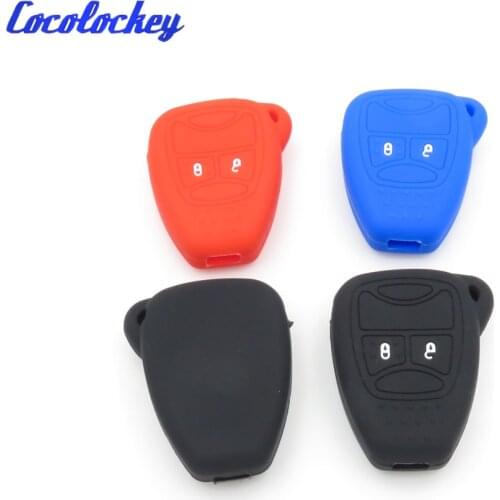 Cocolockey Silicone Car Key Cover Fob Case Fit for CHRYSLER DODGE JEEP Remote Key Fob Key Case For Car 2 button Car Styling