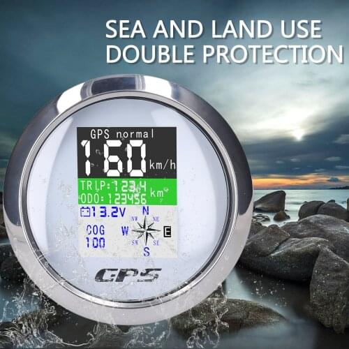 Speed Gauge 85mm Global Position System Speedometer Odometers TFT Screen Speed Gauge For Motor Ship Truck Commercial Vehicle