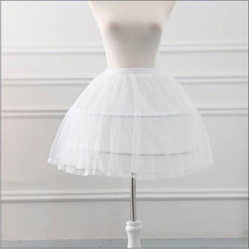 Women Wedding Tulle Skirts Ball Gown Secret Party Lolita Petticoat Hoopless Short Underskirt in Stock