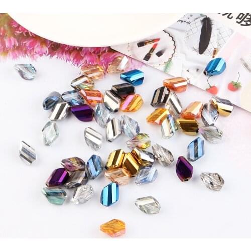 Wholeslae China Jewelry Beading Crystal Twist Beads 4/6/8mm Glass Plated Bead For Jewelry Making Findings Needlework