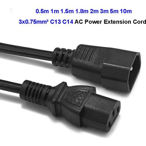 DJ Stage Light IEC 320 C13 to C14 AC Power Extension Cord 0.5m 1m 6ft 3m 5m C13 C14 Power Cable For PC Computer Monitor PDU UPS