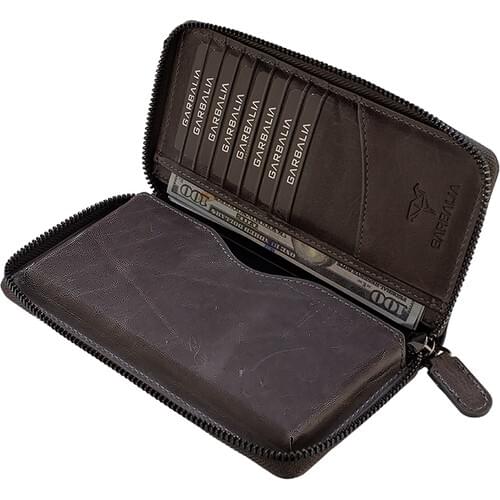 Garbalia Valerio Crazy Leather Phone Compartment Unisex Card Holder Wallet for Ladies Carteira Feminina Кошелек Женский