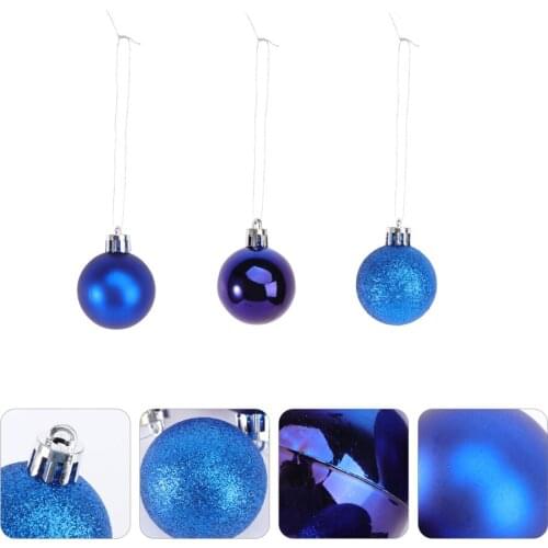 24pcs Multicolor Decorative Theme Pack of Exquisite Christmas Balls Ornaments for Tree Decoration Decor (Blue)