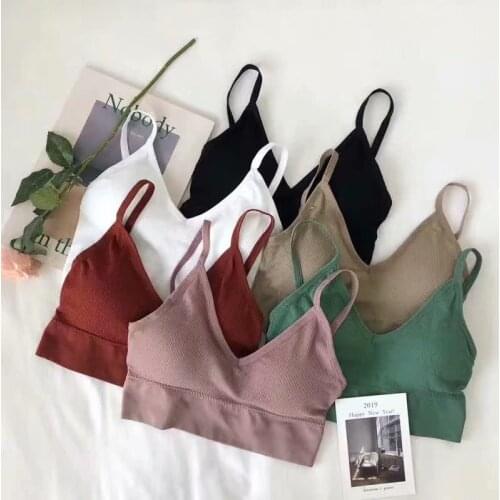 New invisible underwear wild color sexy no steel ring beauty back U-type student basic thread bottoming lingerie bra tube top