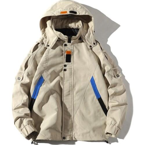 New High Quality Fashion MenS Jackets Hat Detachable Padded Spring Autumn Winter Jacket tooling Casual mens jacket