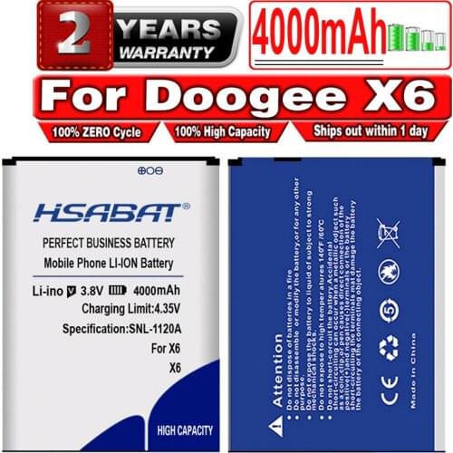 HSABAT New 4000mAh Mobile Phone Battery for Doogee X6 for Doogee x6 pro Battery Accumulator AKKU