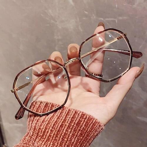 Anti Blue light Glasses Frame With Degree Round Women Men Vintage Myopia Lens Nearsighted Glasses-1.0 -1.5 -2.0 To -4.0