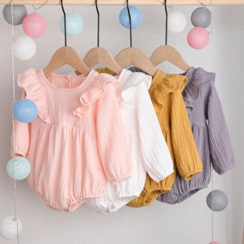 0-24M 2019 Cute Newborn Baby Boys Girls Long Sleeve Romper Jumpsuit Outfits Clothes