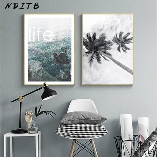Landscape Wall Art Canvas Poster Sea Ocean Beach Print Nordic Style Painting Decorative Picture Modern Living Room Decoration