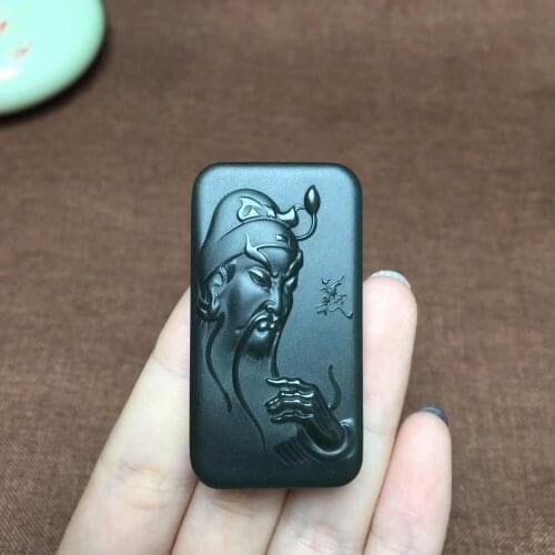 Hetian Yuqing Yu Zhongyi Guan Gong Pendant, the texture is delicate and smooth, full of oiliness hp13