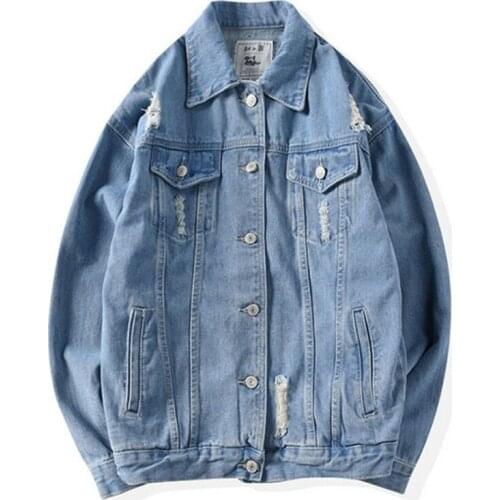 Distressed Frayed Ripped Destroyed Blazer Fashion Outerwear Jean Jacket Mens