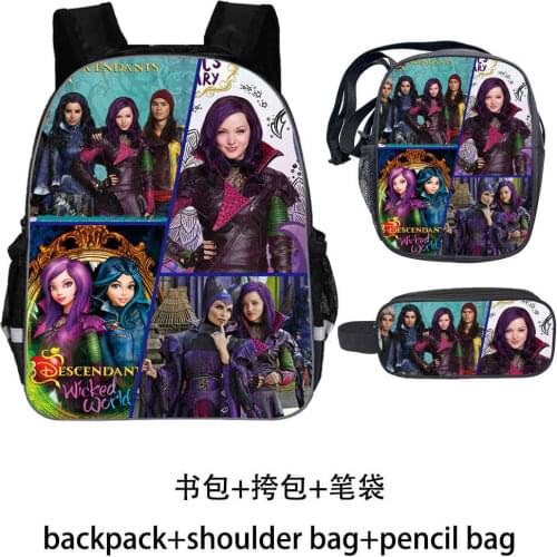 Descendants 3Pcs/set School Bags for Kids Girls Boys Primary Preschool Backpack Children Toddler Bag Mochila Sac A Dos