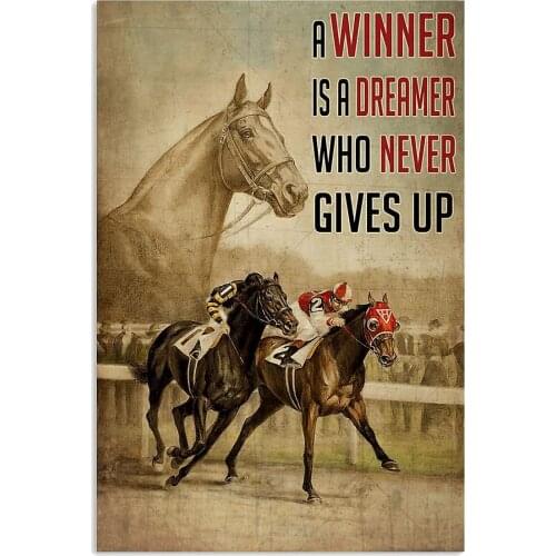 Seabiscuit and War Admiral Horse Racing Yard Garden Farm Wall Decor Poster Metal Sign