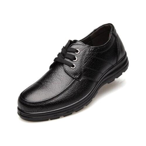 New 2021 High Quality Genuine Leather Shoes Men Flats Fashion Mens Casual Shoes Brand Man Soft Comfortable Lace up Black