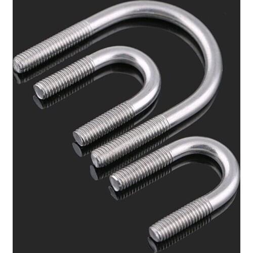 304 stainless steel U-bolt u-screw U-pipe clamp U-bolt riding hoop M6-M12 5Pcs