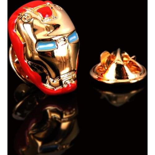 WN high quality brass enamel process gold head Brooch classic style mens Lapel Pin fashion womens hat scarf backpack Badge