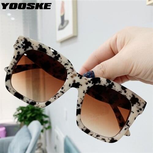 YOOSKE Brand Luxury Square Sunglasses Women 2021 Vintage Design Big Frame Sun Glasses Female Gradient Fashion Eyewear UV400