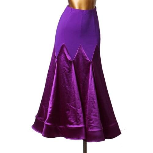 Ladies Latin Dance Skirt Girls Ballroom Salsa Samba Rumba Cha Cha Dancewear Skirt Competition Skirt purple